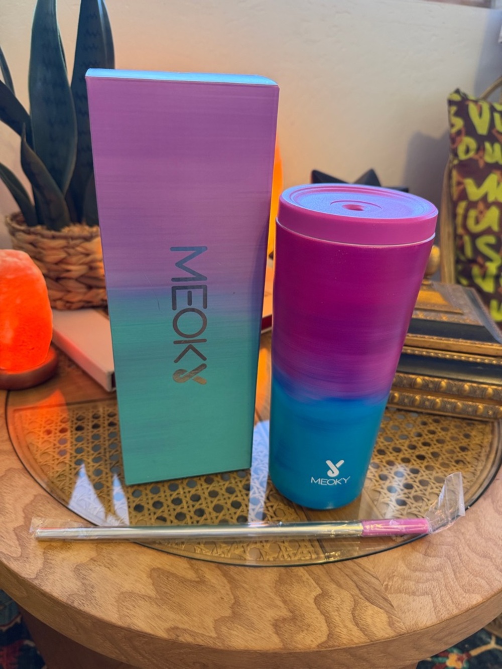 Meoky Gradient Insulated Tumbler - Pink & Teal
